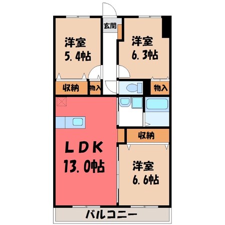 材木町ヴィラージュマンションの物件間取画像